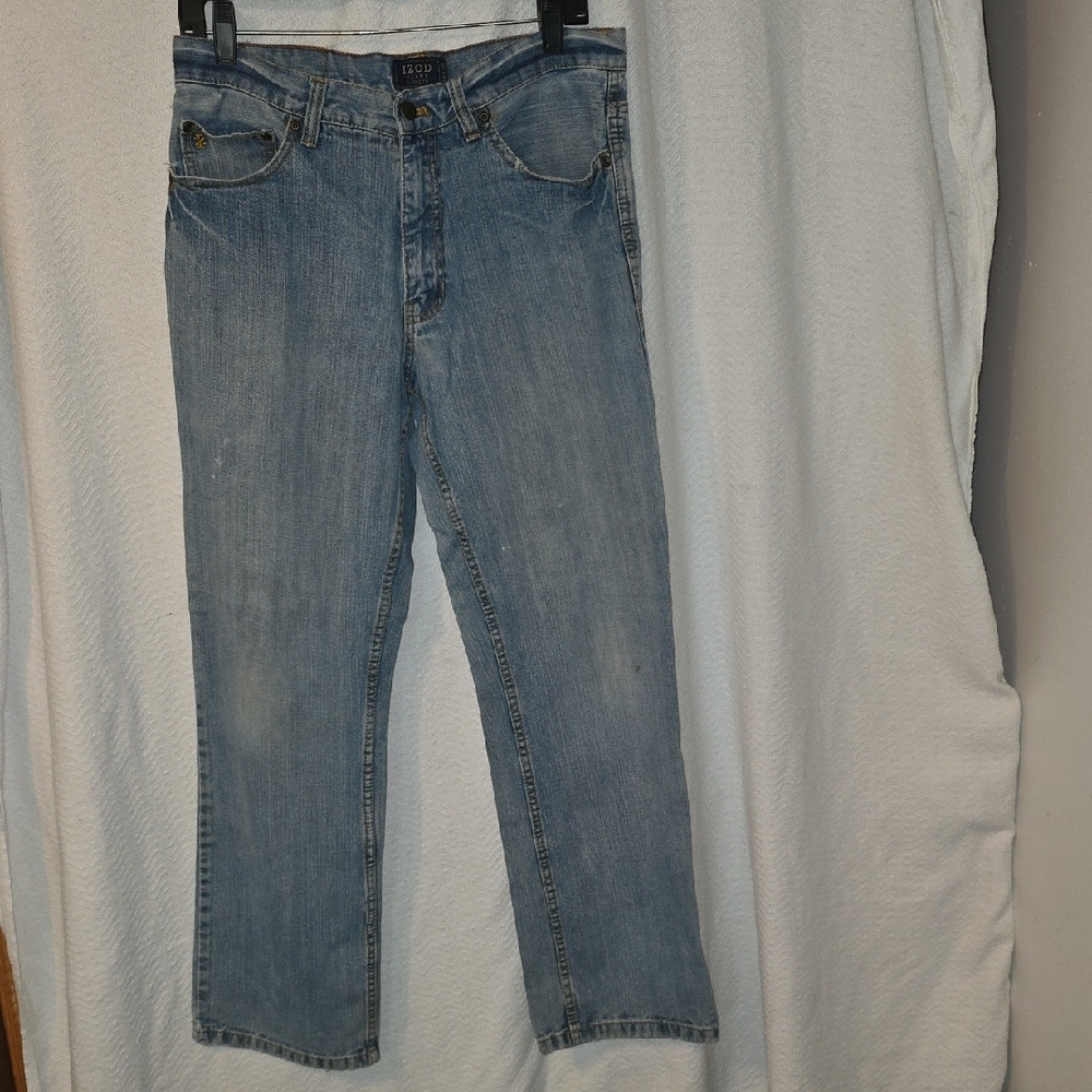 Izod Classic Fit Light Blue Straight Men's Jeans Size 32 32